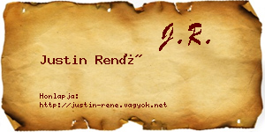 Justin René névjegykártya